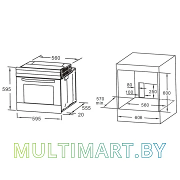Газовый духовой шкаф MAUNFELD MOGS703B2 картинка 10